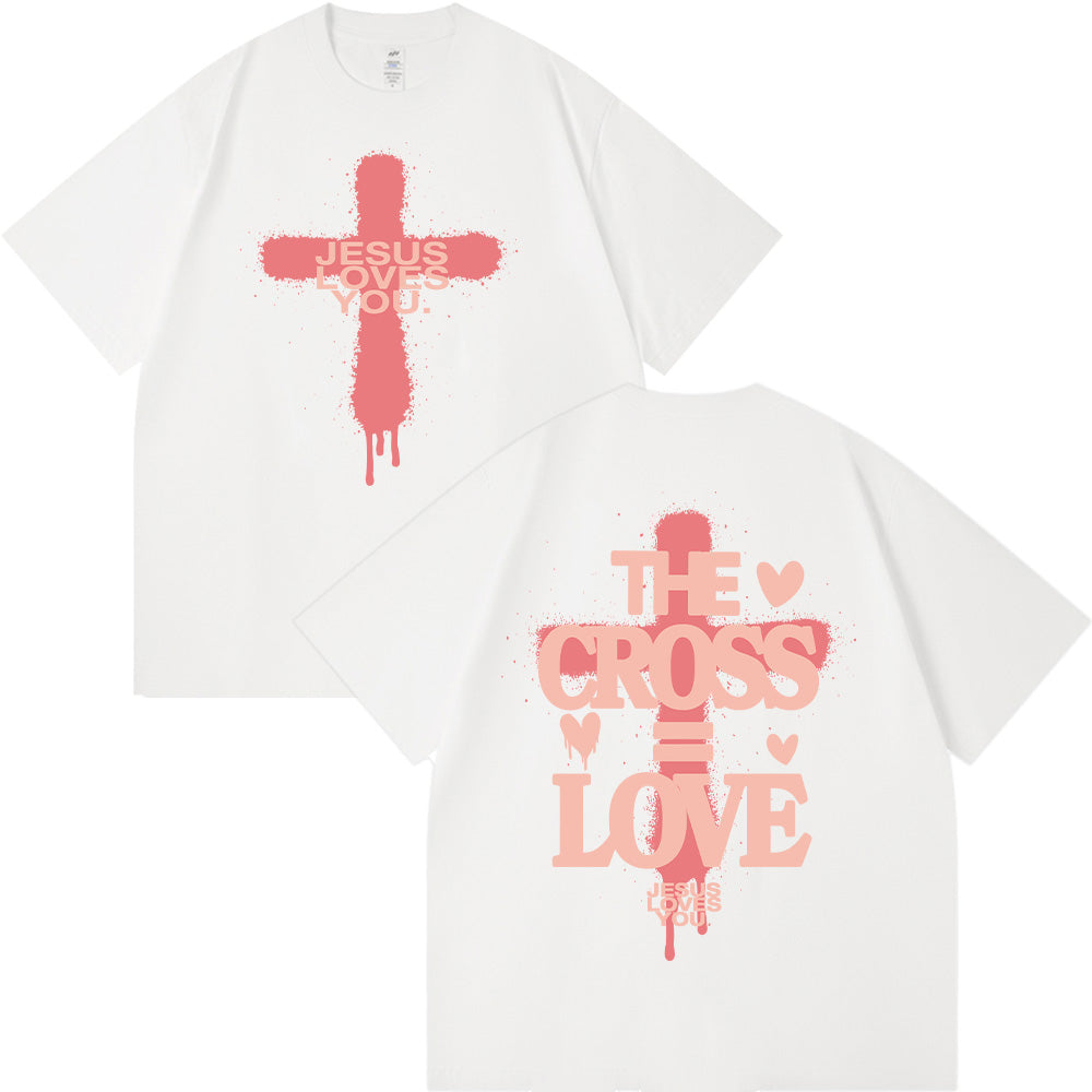 The Cross = Love Unisex Cotton T-shirt