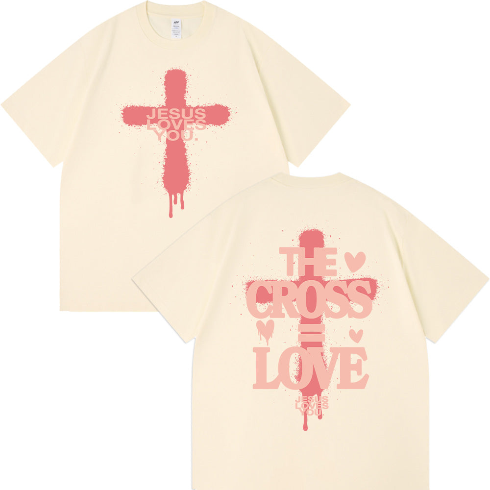 The Cross = Love Unisex Cotton T-shirt