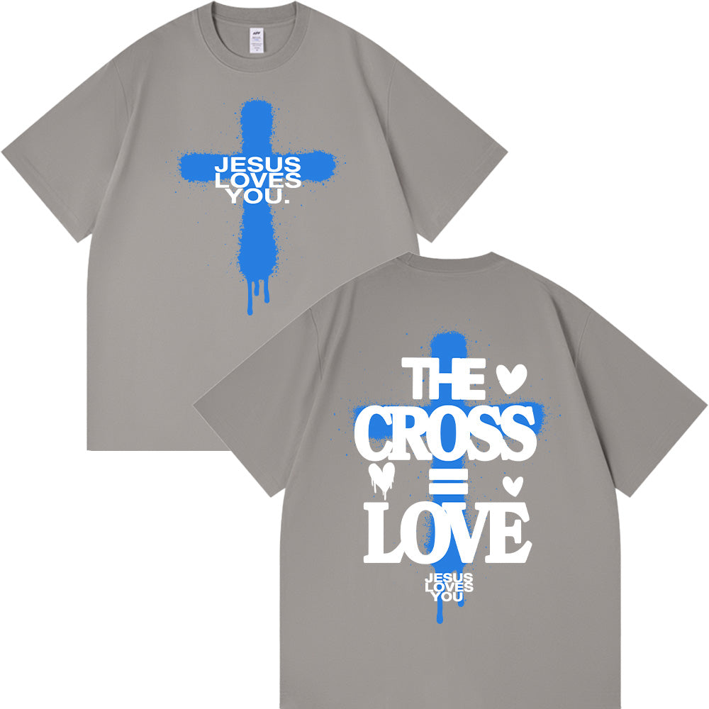 The Cross = Love Unisex Cotton T-shirt