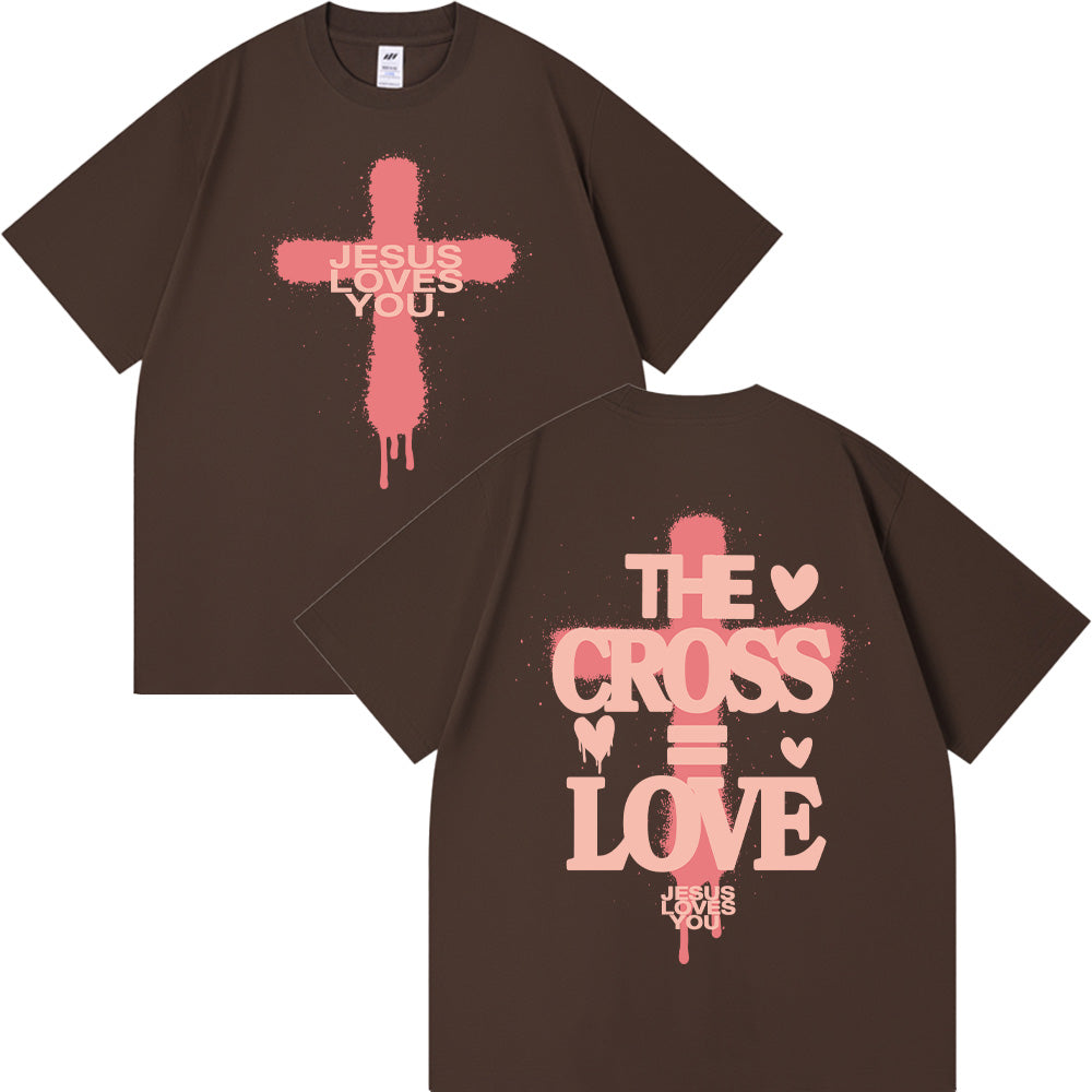 The Cross = Love Unisex Cotton T-shirt