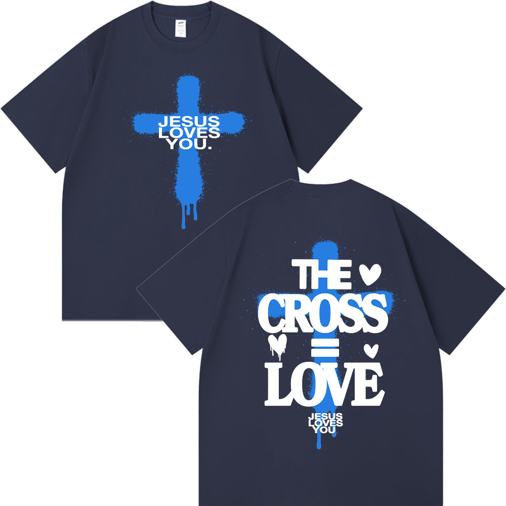 The Cross = Love Unisex Cotton T-shirt