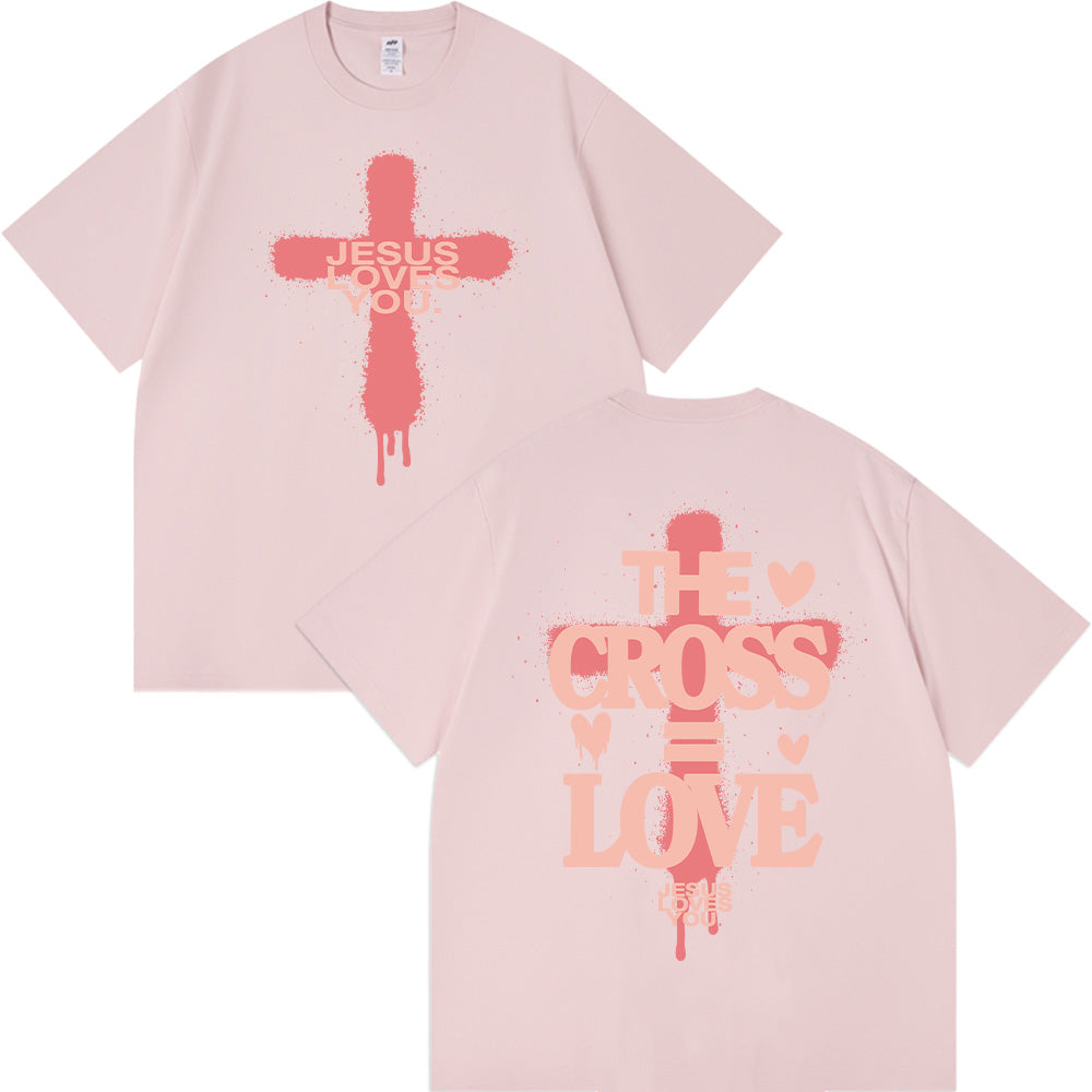 The Cross = Love Unisex Cotton T-shirt
