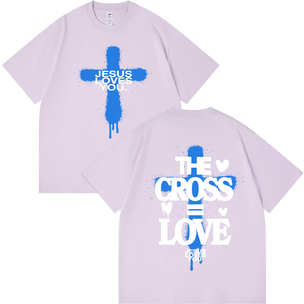 The Cross = Love Unisex Cotton T-shirt