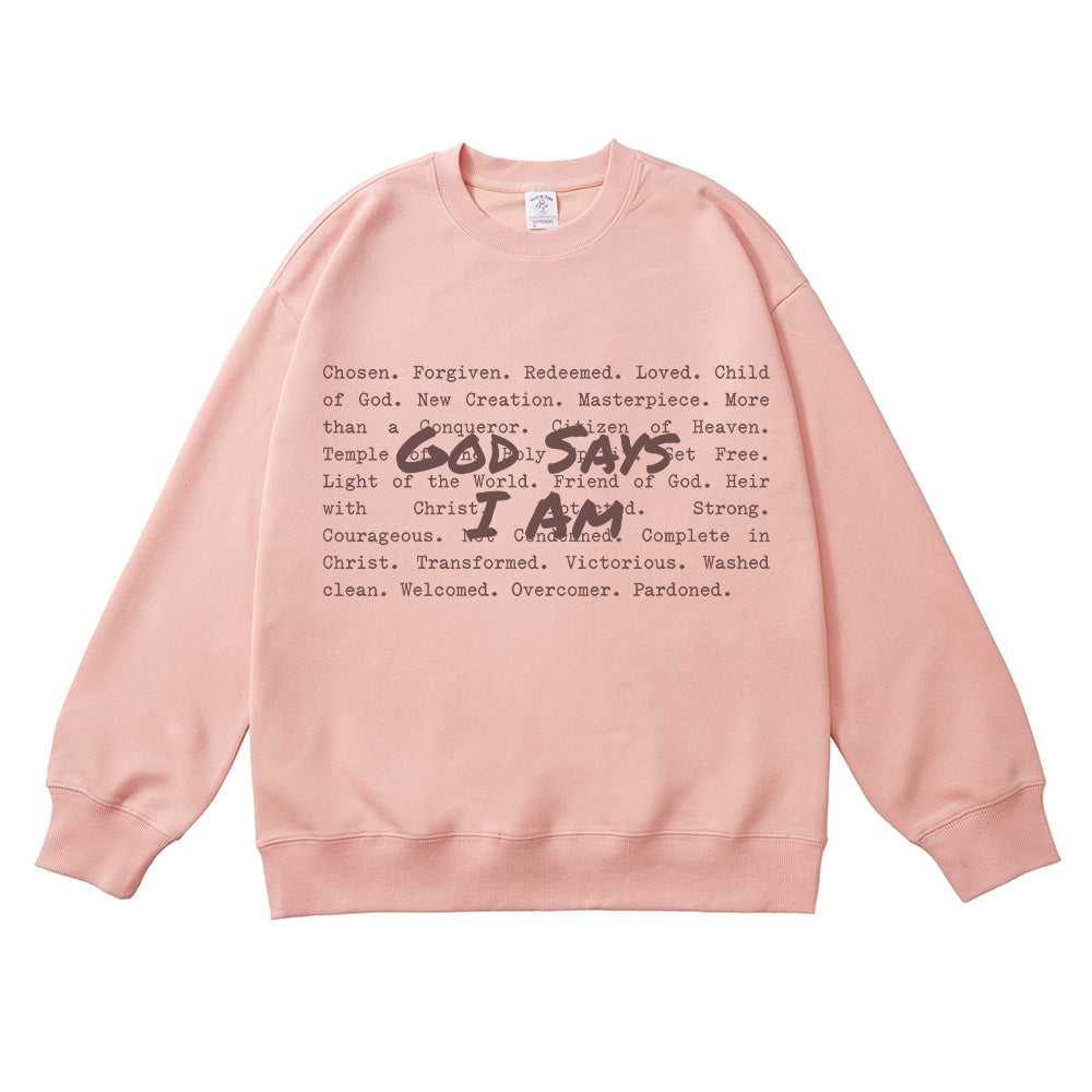 God Says I am Christian Unisex Cotton Sweatshirt