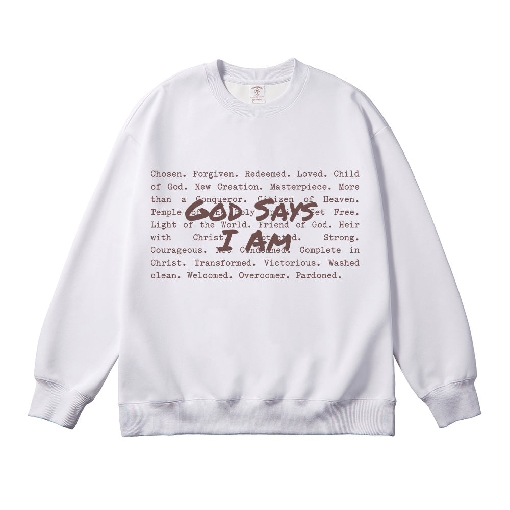 God Says I am Christian Unisex Cotton Sweatshirt