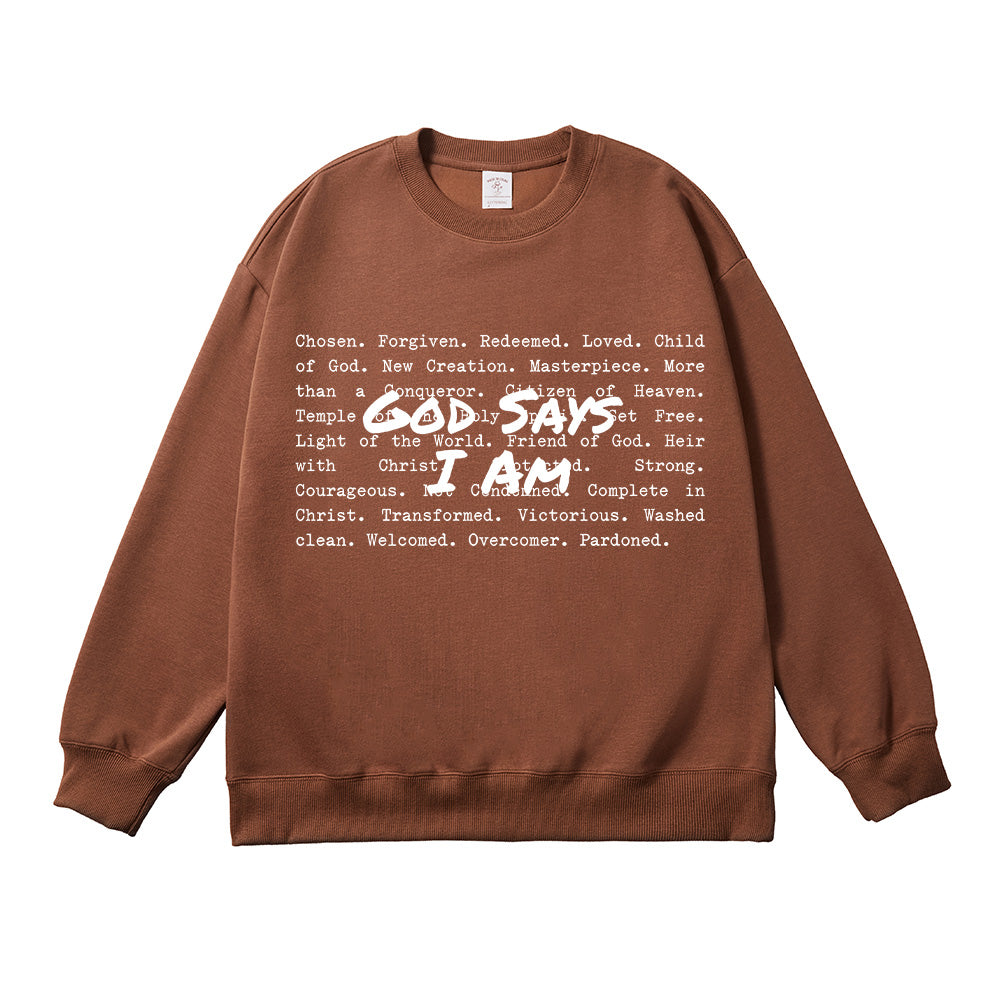 God Says I am Christian Unisex Cotton Sweatshirt