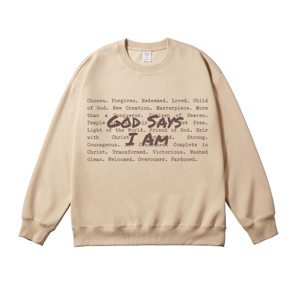 God Says I am Christian Unisex Cotton Sweatshirt