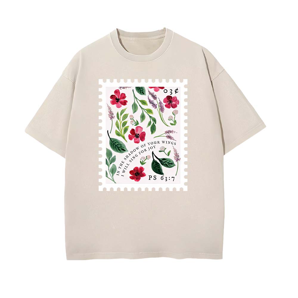 In The Shadow Of Your Wings Christian Unisex Washed T-shirt