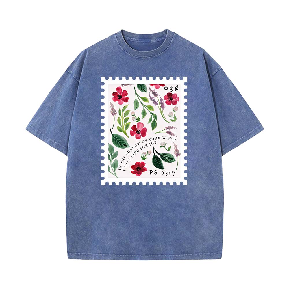 In The Shadow Of Your Wings Christian Unisex Washed T-shirt