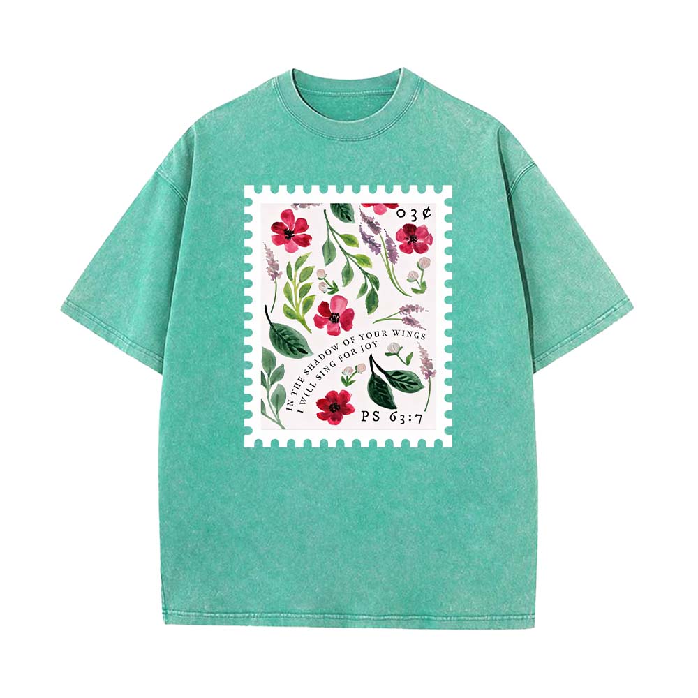 In The Shadow Of Your Wings Christian Unisex Washed T-shirt