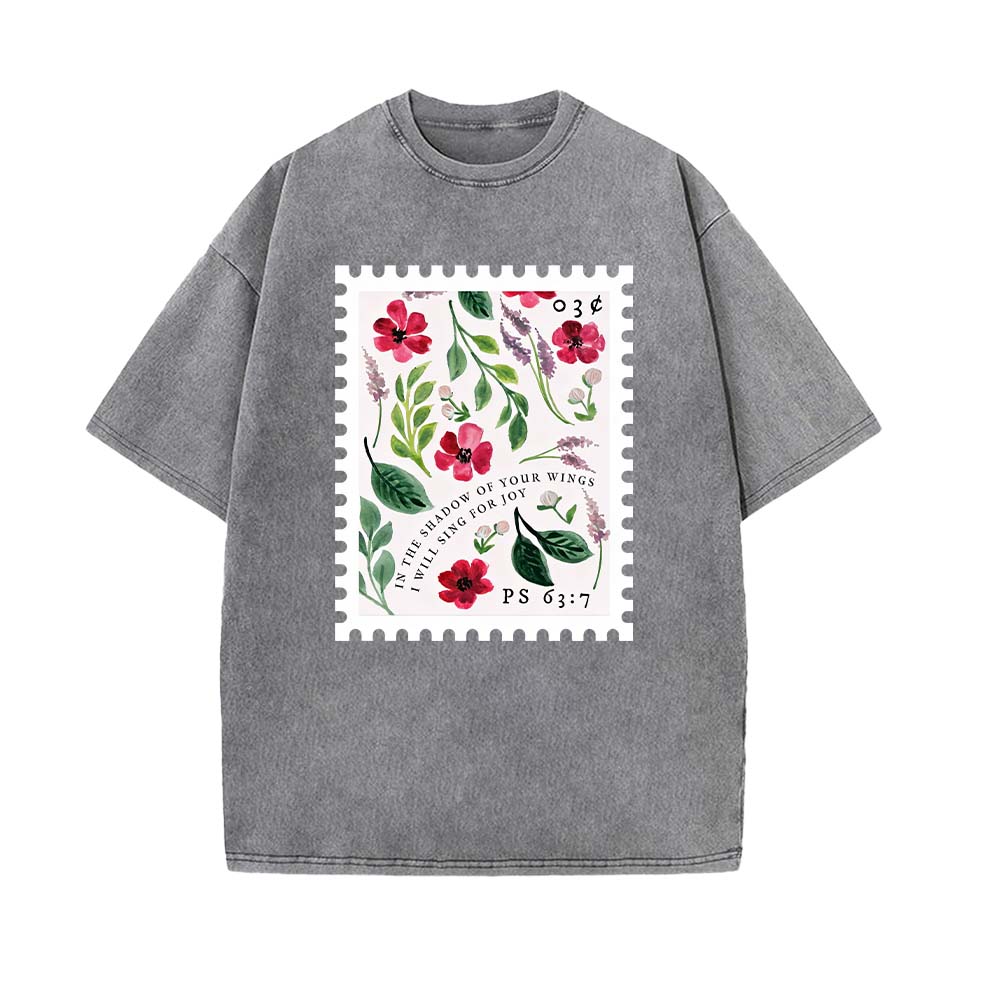 In The Shadow Of Your Wings Christian Unisex Washed T-shirt