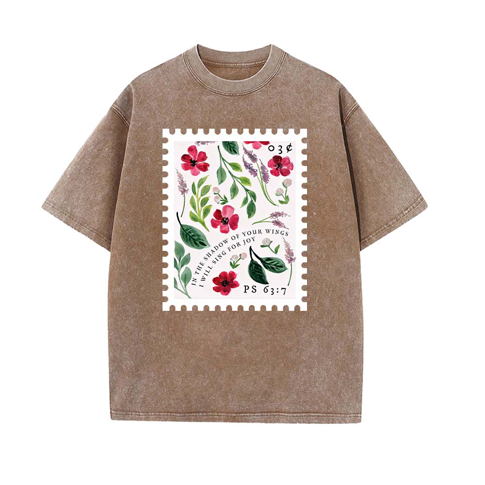 In The Shadow Of Your Wings Christian Unisex Washed T-shirt