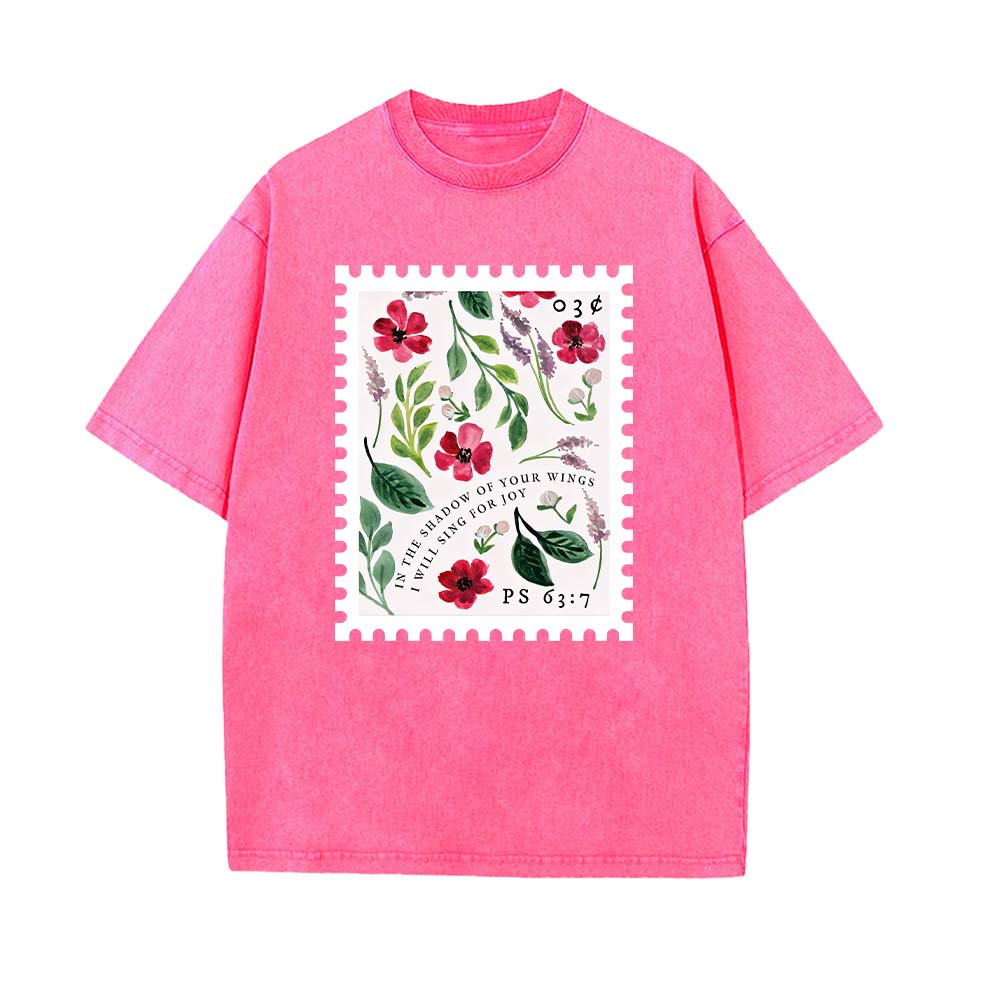 In The Shadow Of Your Wings Christian Unisex Washed T-shirt