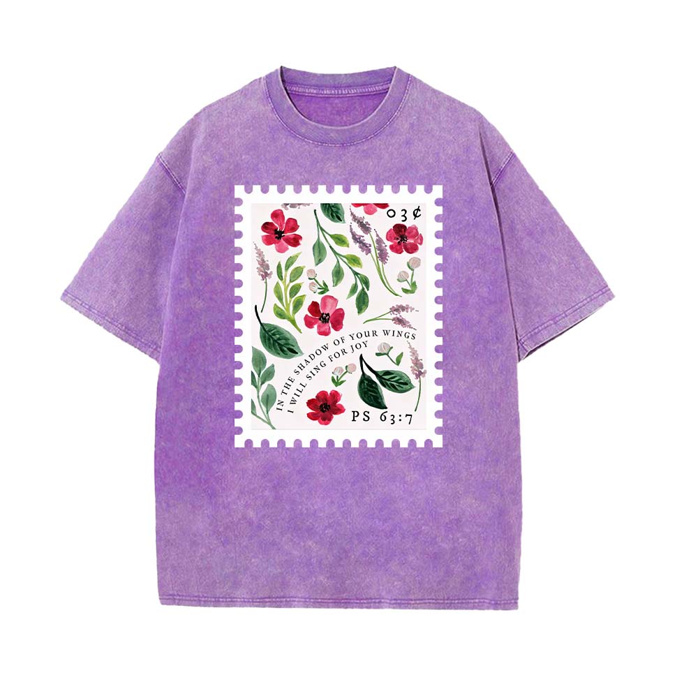 In The Shadow Of Your Wings Christian Unisex Washed T-shirt