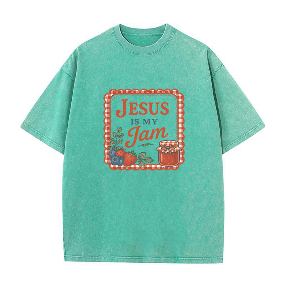 Jesus is my Jam Christian Unisex Washed T-Shirt