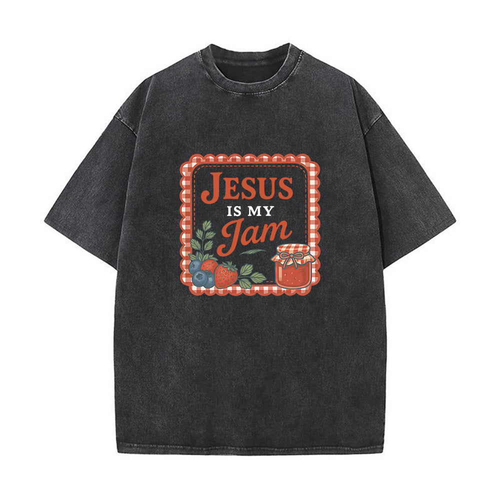 Jesus is my Jam Christian Unisex Washed T-Shirt