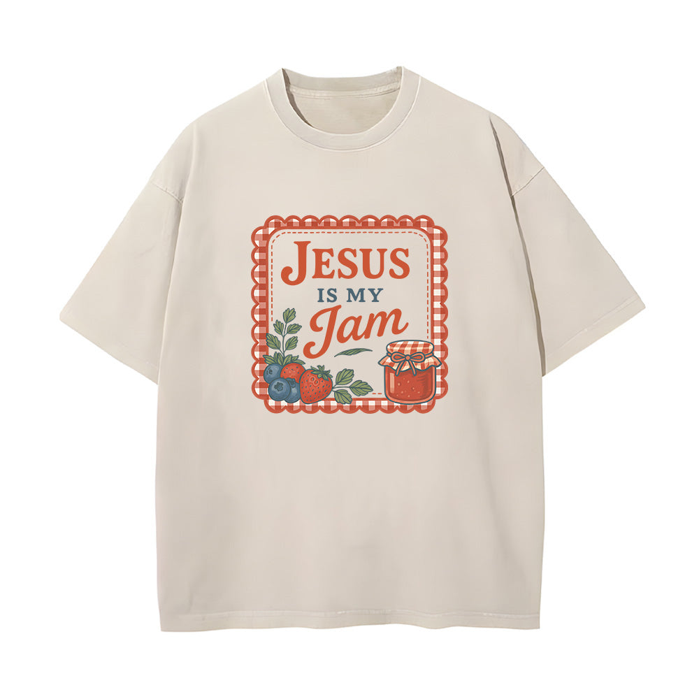 Jesus is my Jam Christian Unisex Washed T-Shirt
