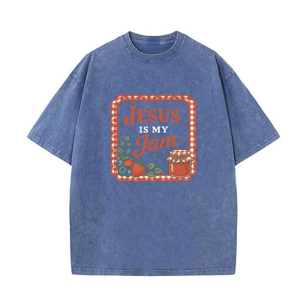 Jesus is my Jam Christian Unisex Washed T-Shirt