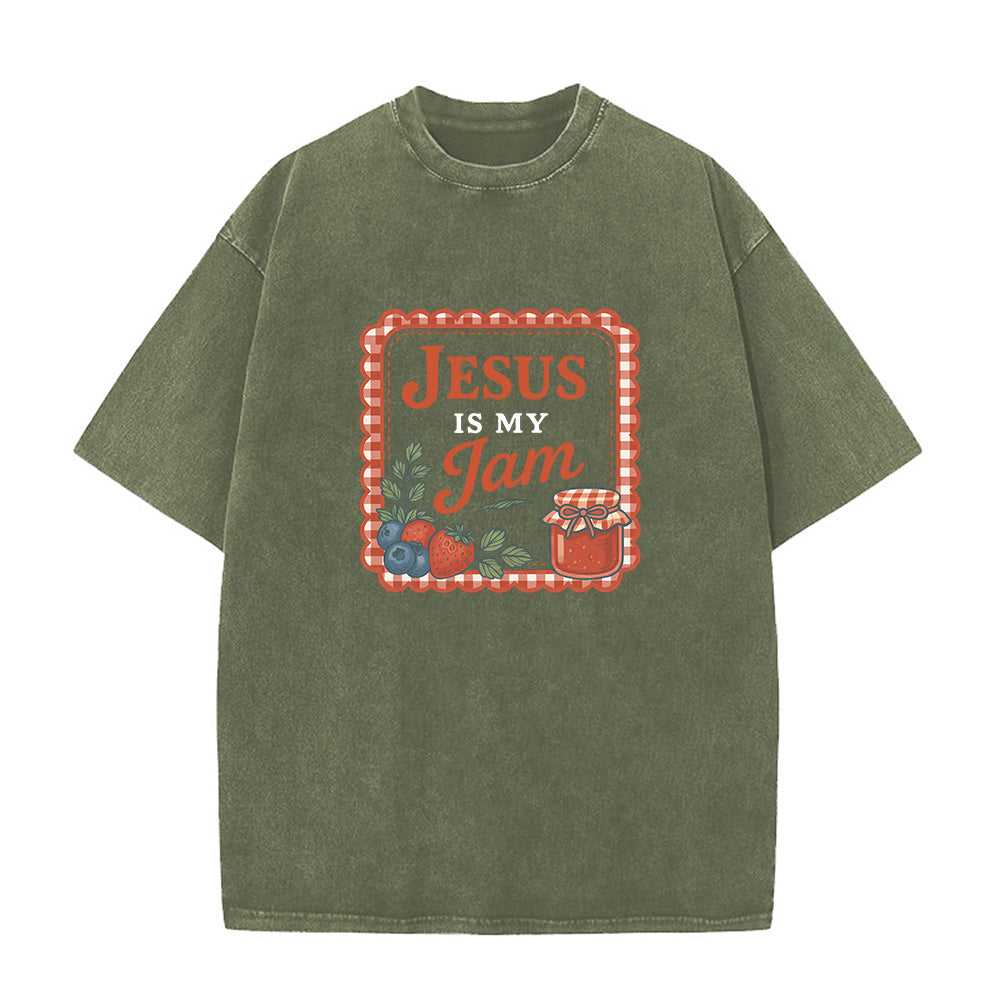 Jesus is my Jam Christian Unisex Washed T-Shirt