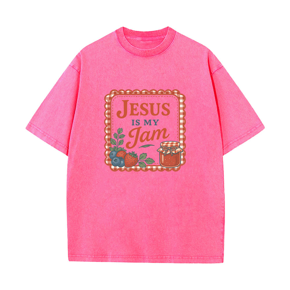 Jesus is my Jam Christian Unisex Washed T-Shirt