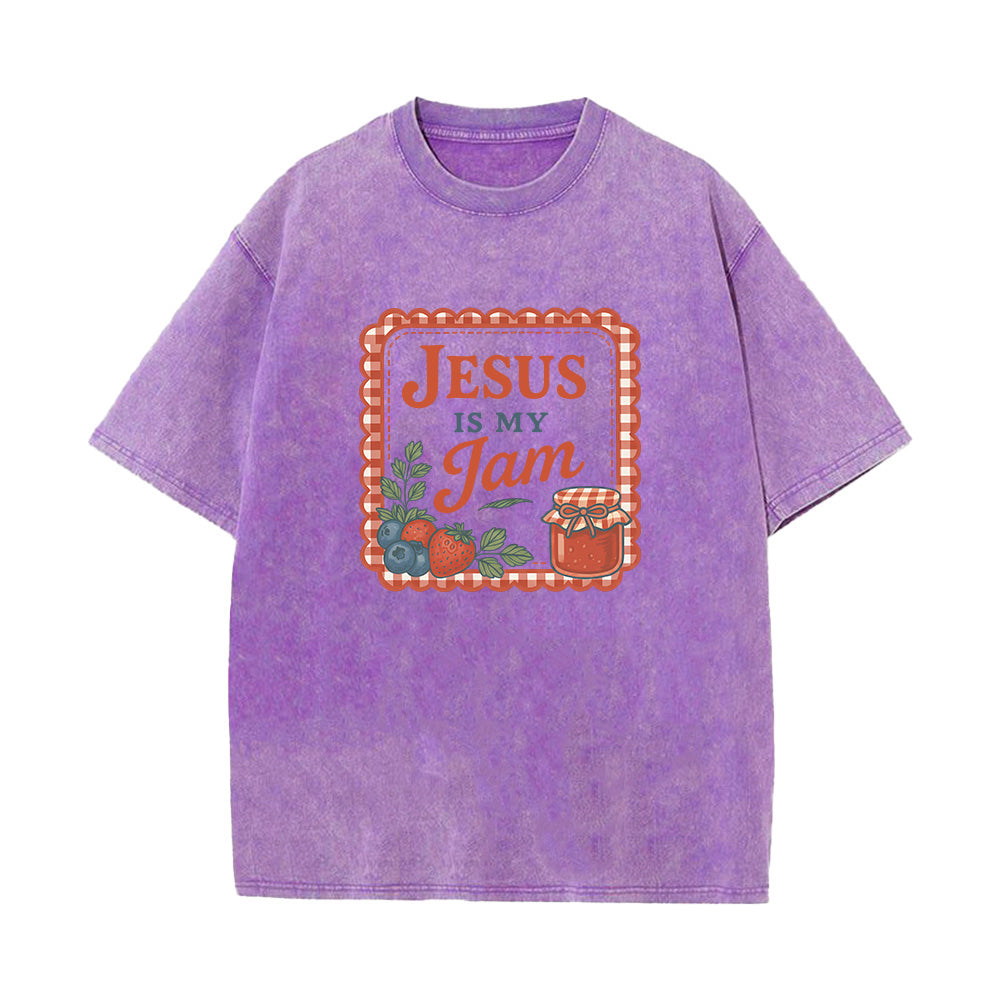 Jesus is my Jam Christian Unisex Washed T-Shirt