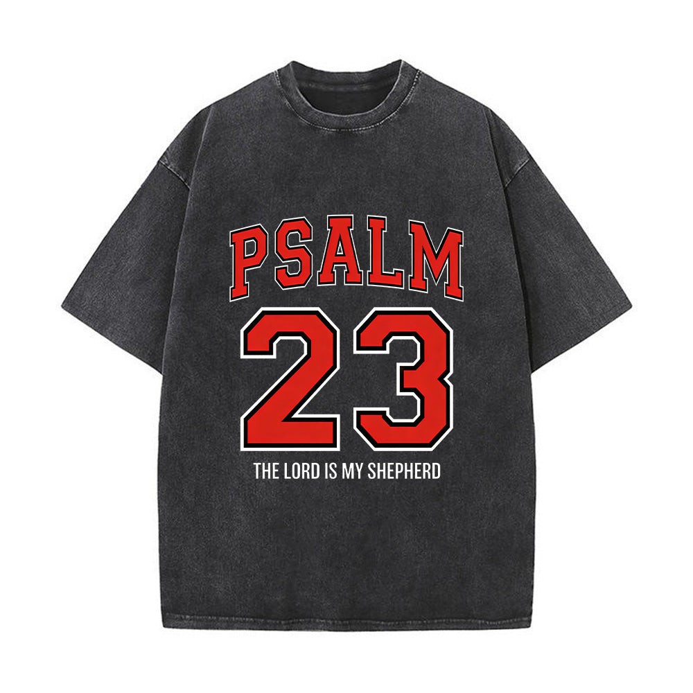 Psalm 23 Christian Unisex Washed T-Shirt