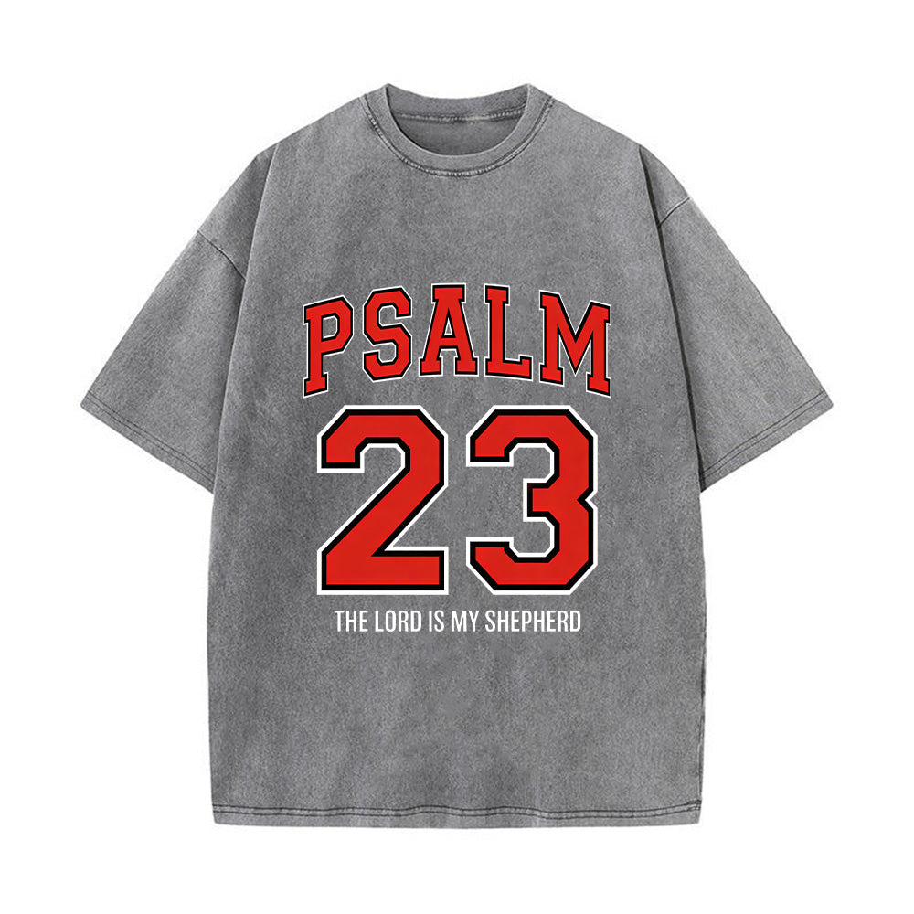 Psalm 23 Christian Unisex Washed T-Shirt