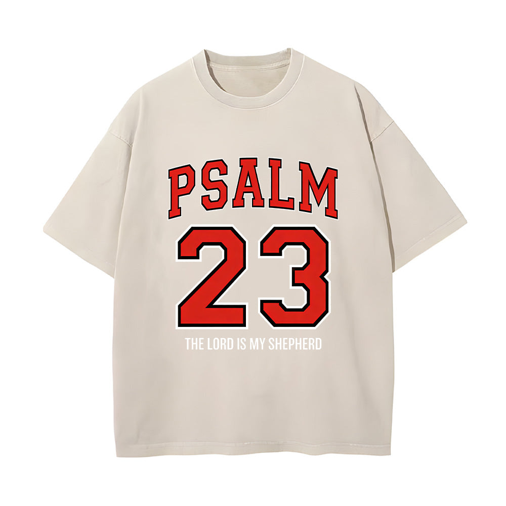 Psalm 23 Christian Unisex Washed T-Shirt