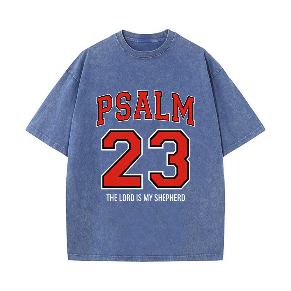 Psalm 23 Christian Unisex Washed T-Shirt