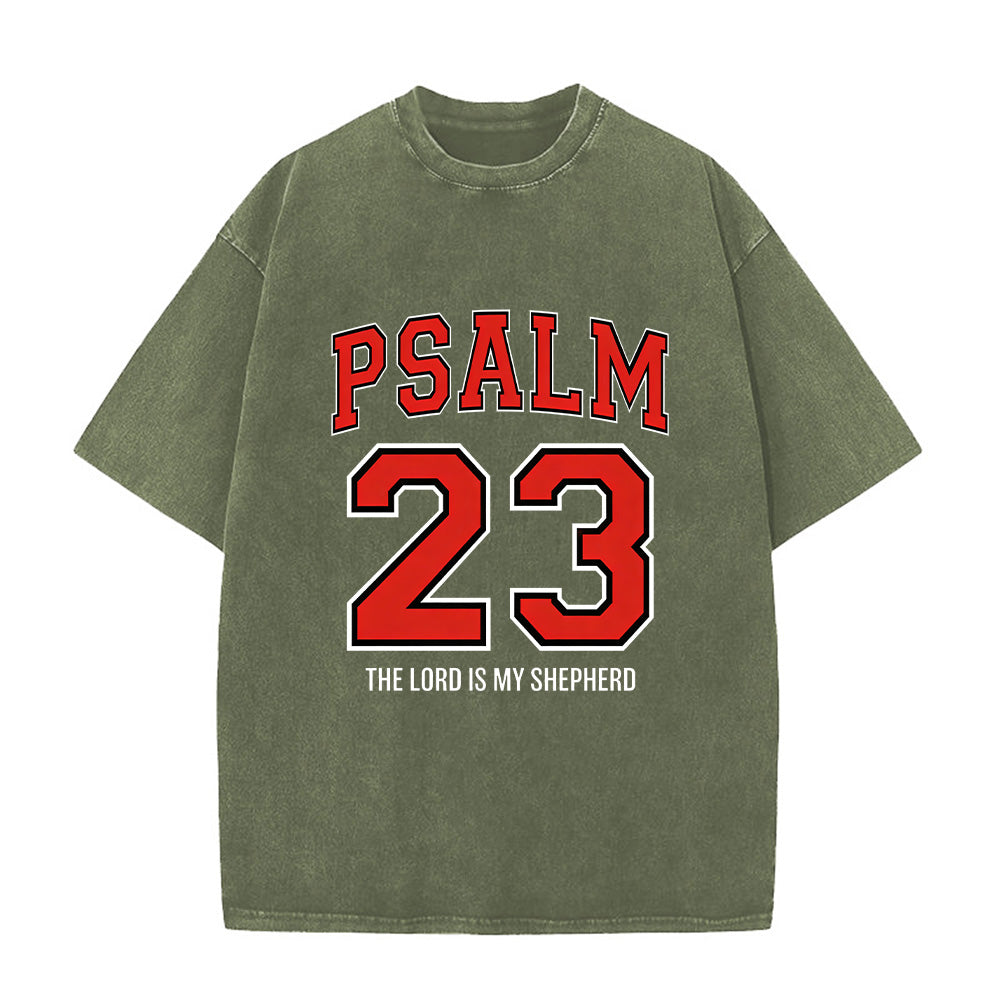 Psalm 23 Christian Unisex Washed T-Shirt