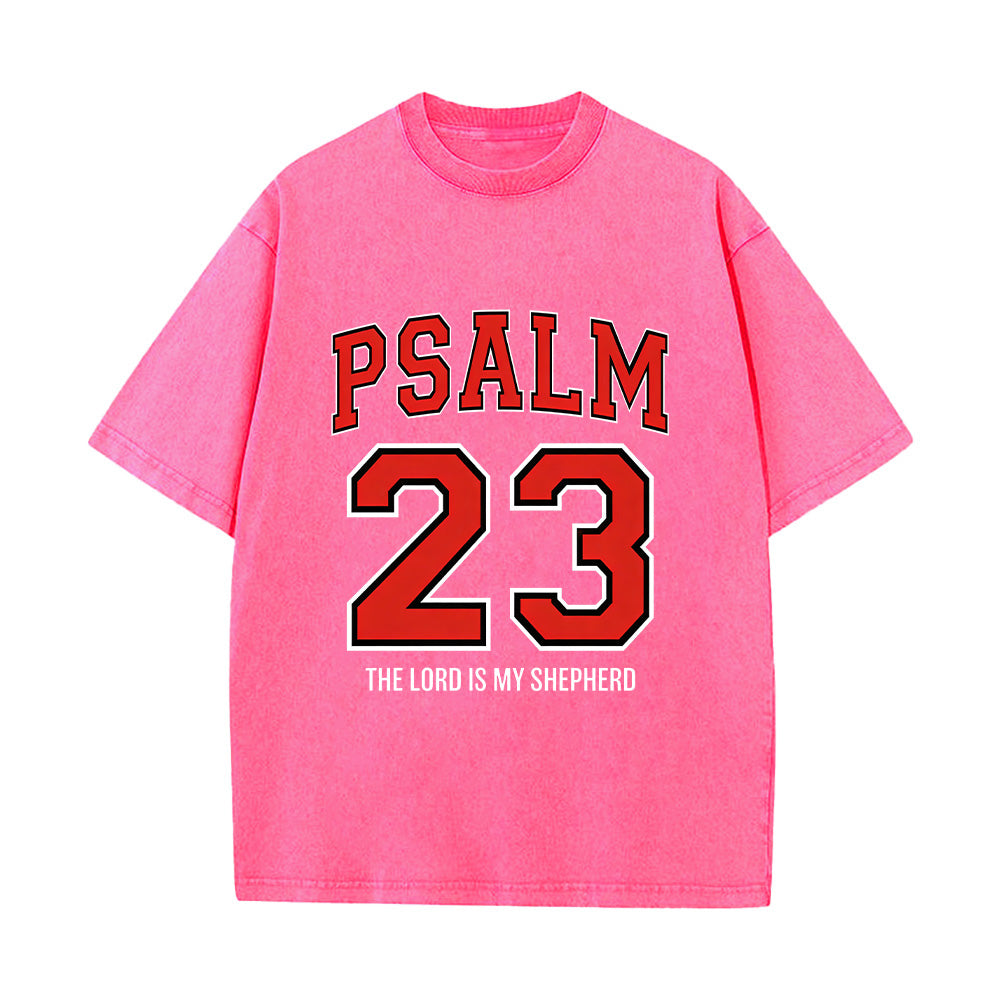 Psalm 23 Christian Unisex Washed T-Shirt