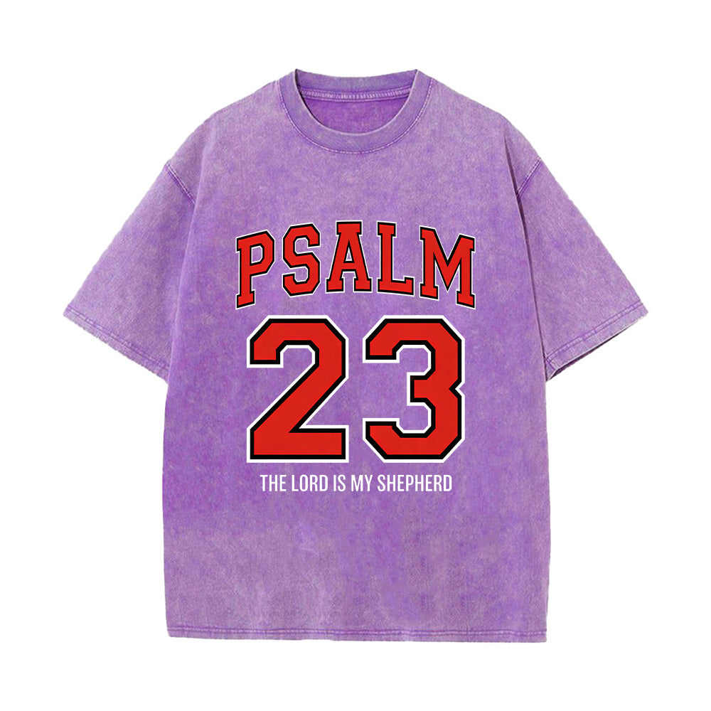 Psalm 23 Christian Unisex Washed T-Shirt