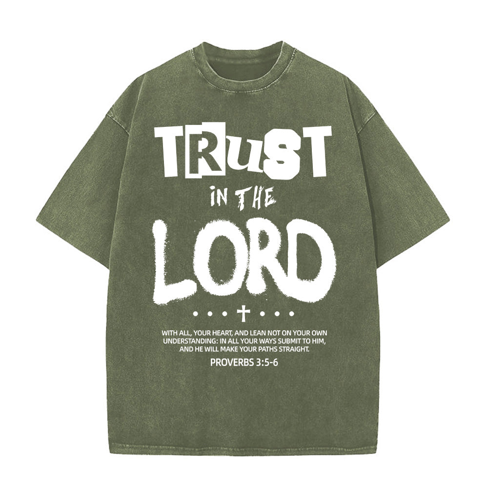 Trust in the Lord Unisex Washed T-Shirt