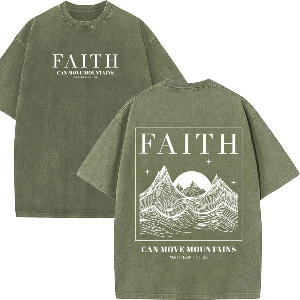 Faith Can Move Mountains Unisex Washed T-Shirt