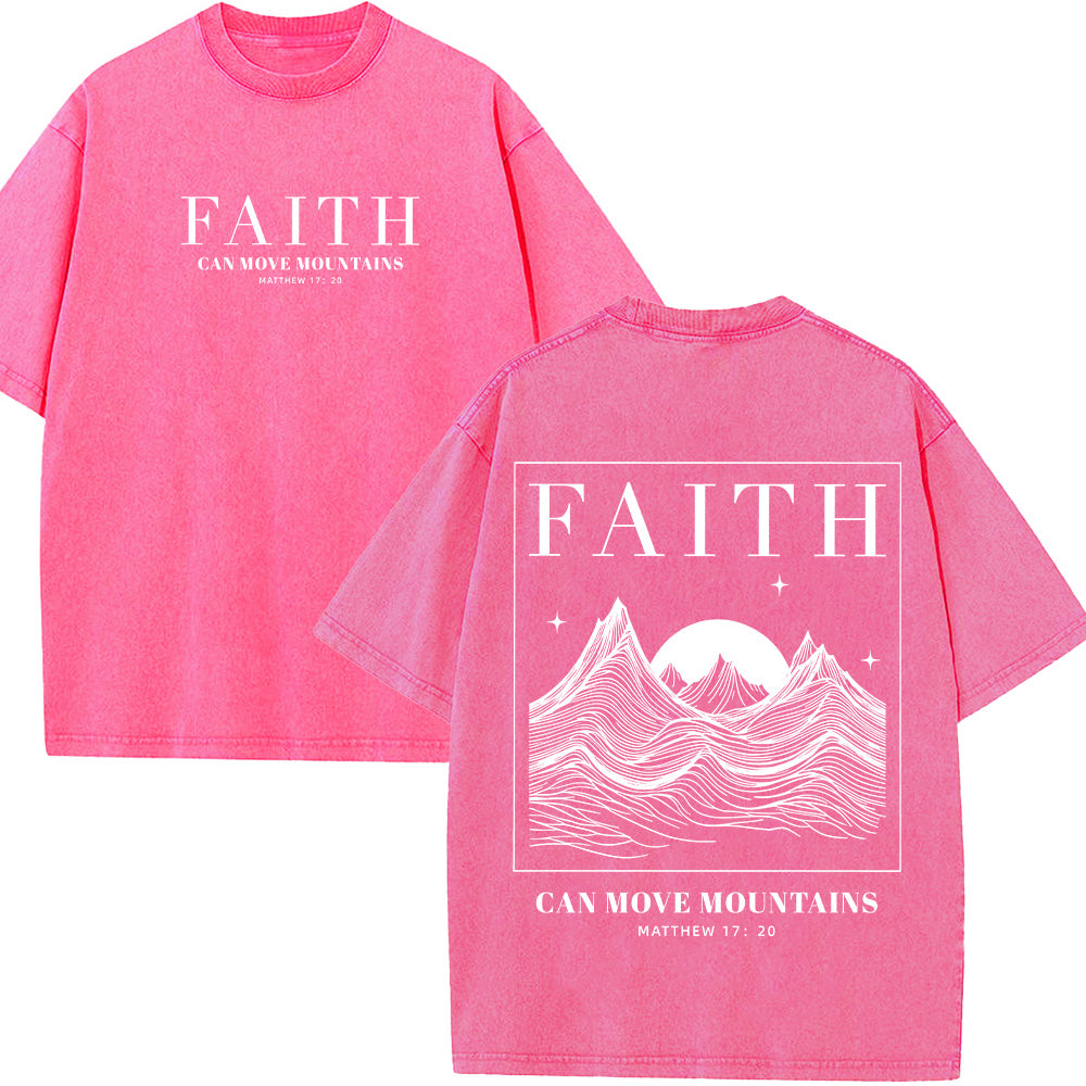 Faith Can Move Mountains Unisex Washed T-Shirt