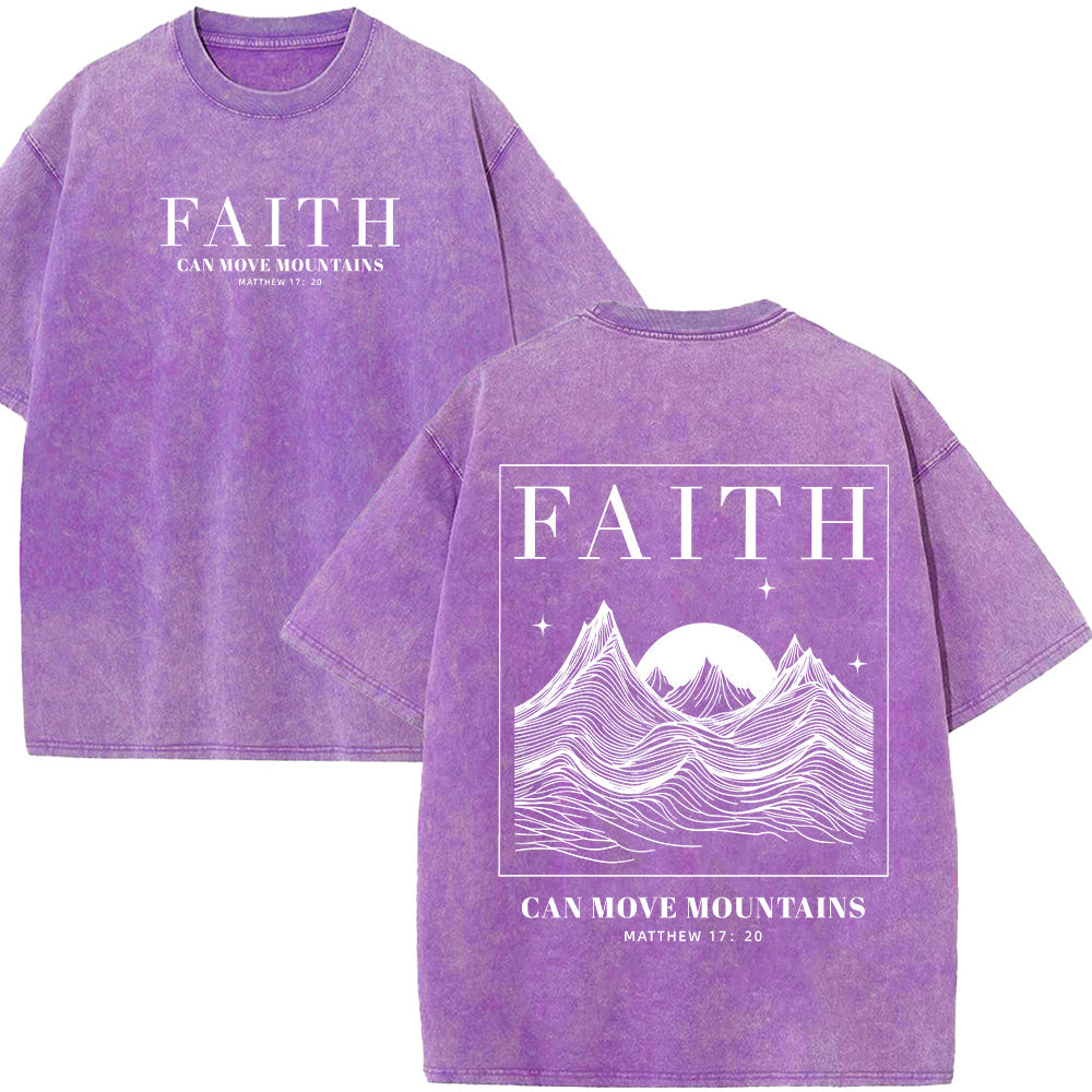 Faith Can Move Mountains Unisex Washed T-Shirt