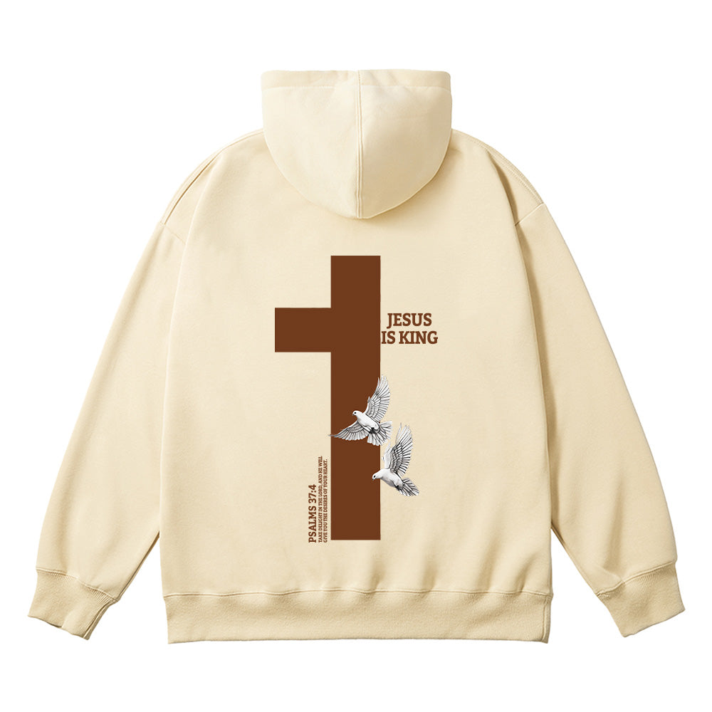 Jesus Is King Cross Print Unisex Cotton Hoodie
