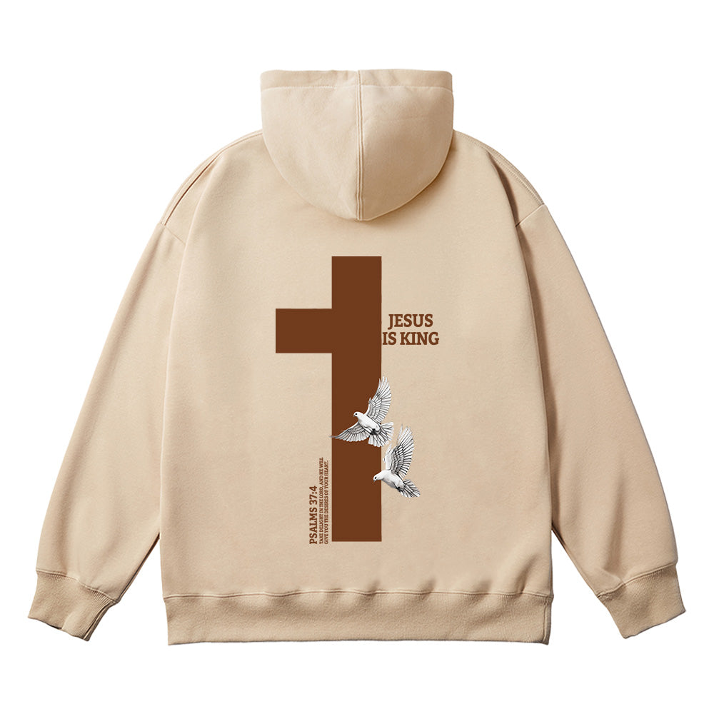 Jesus Is King Cross Print Unisex Cotton Hoodie