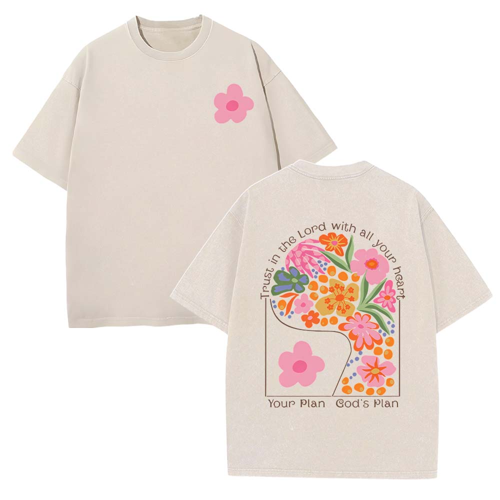 Your Plan God's Plan Christian Unisex Washed T-Shirt