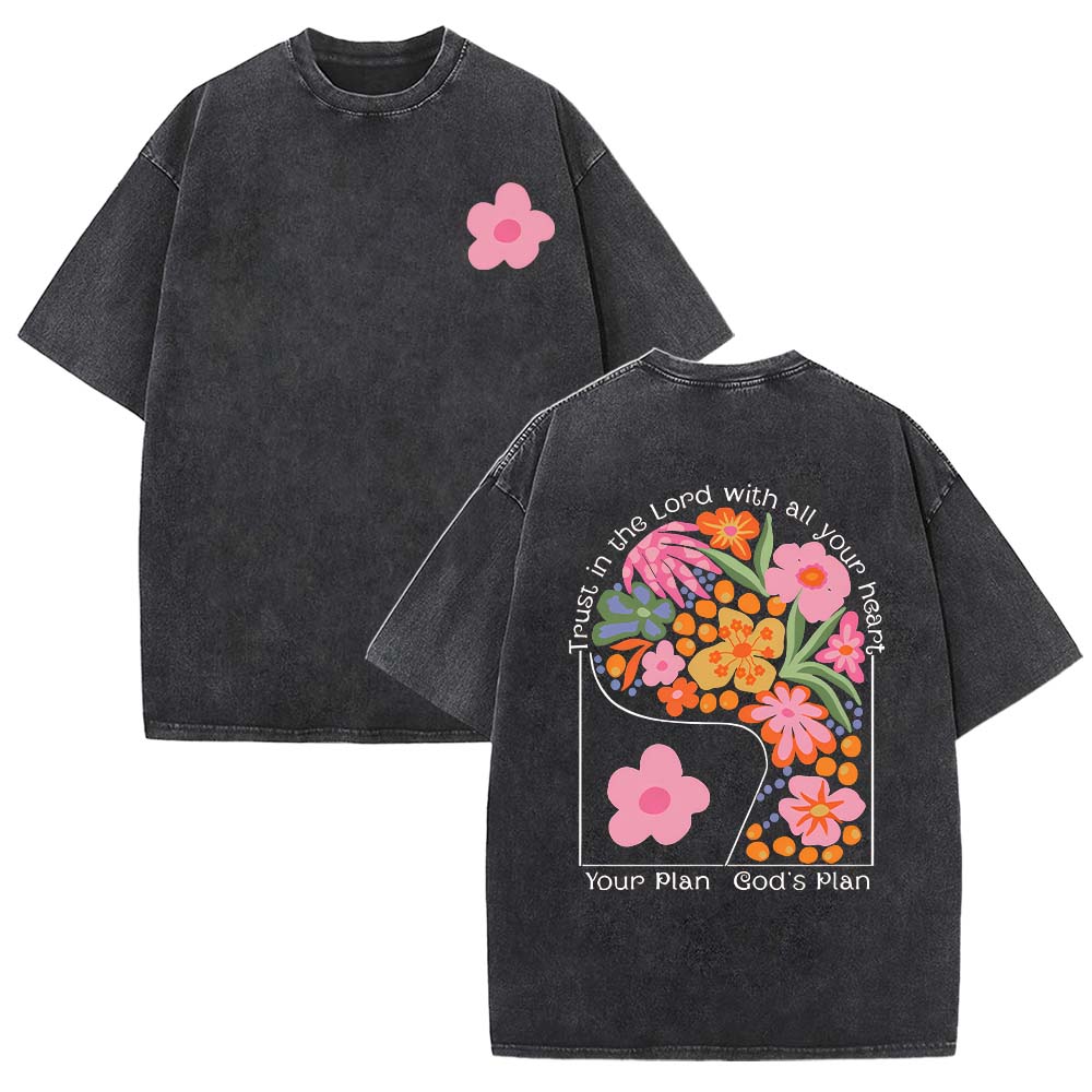 Your Plan God's Plan Christian Unisex Washed T-Shirt