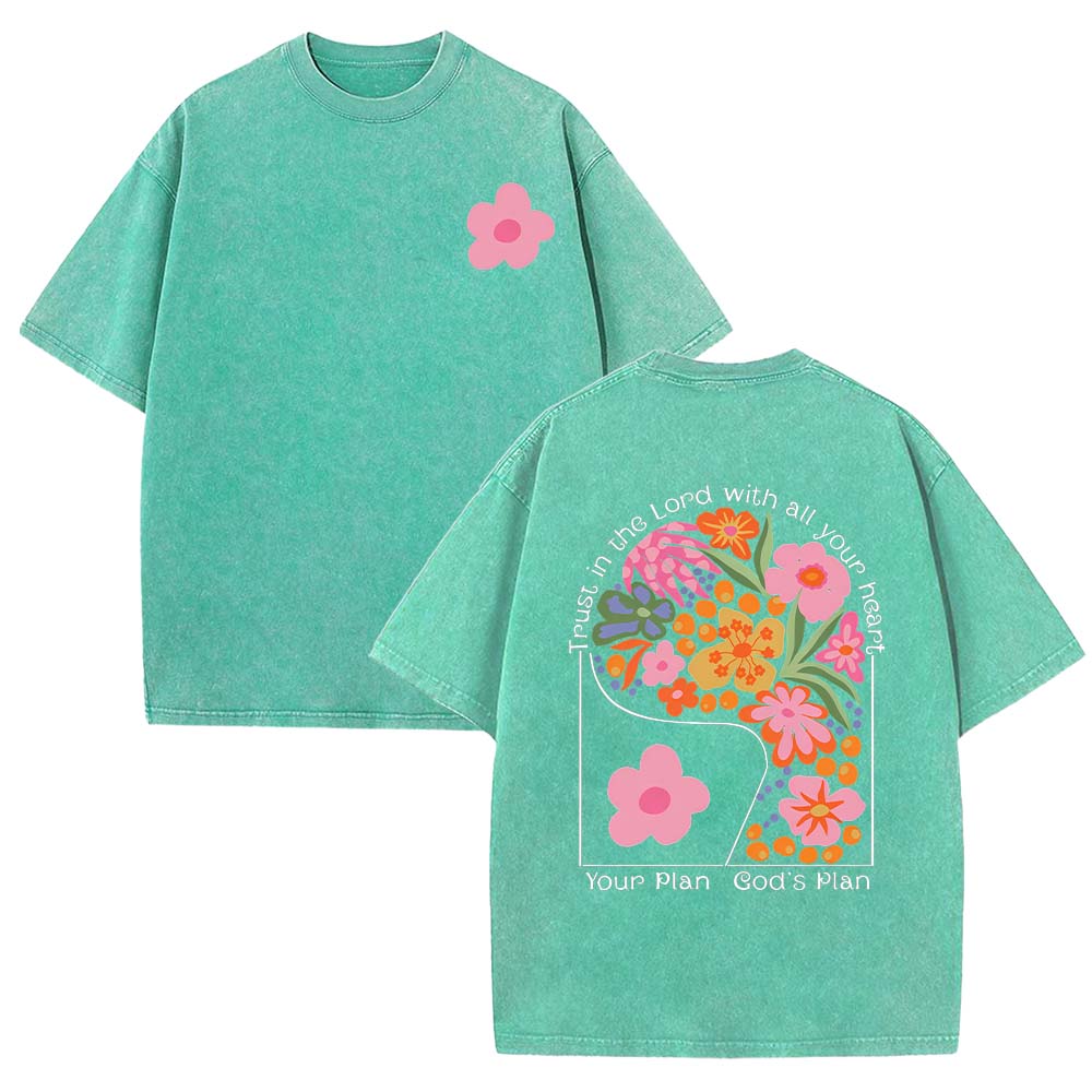 Your Plan God's Plan Christian Unisex Washed T-Shirt