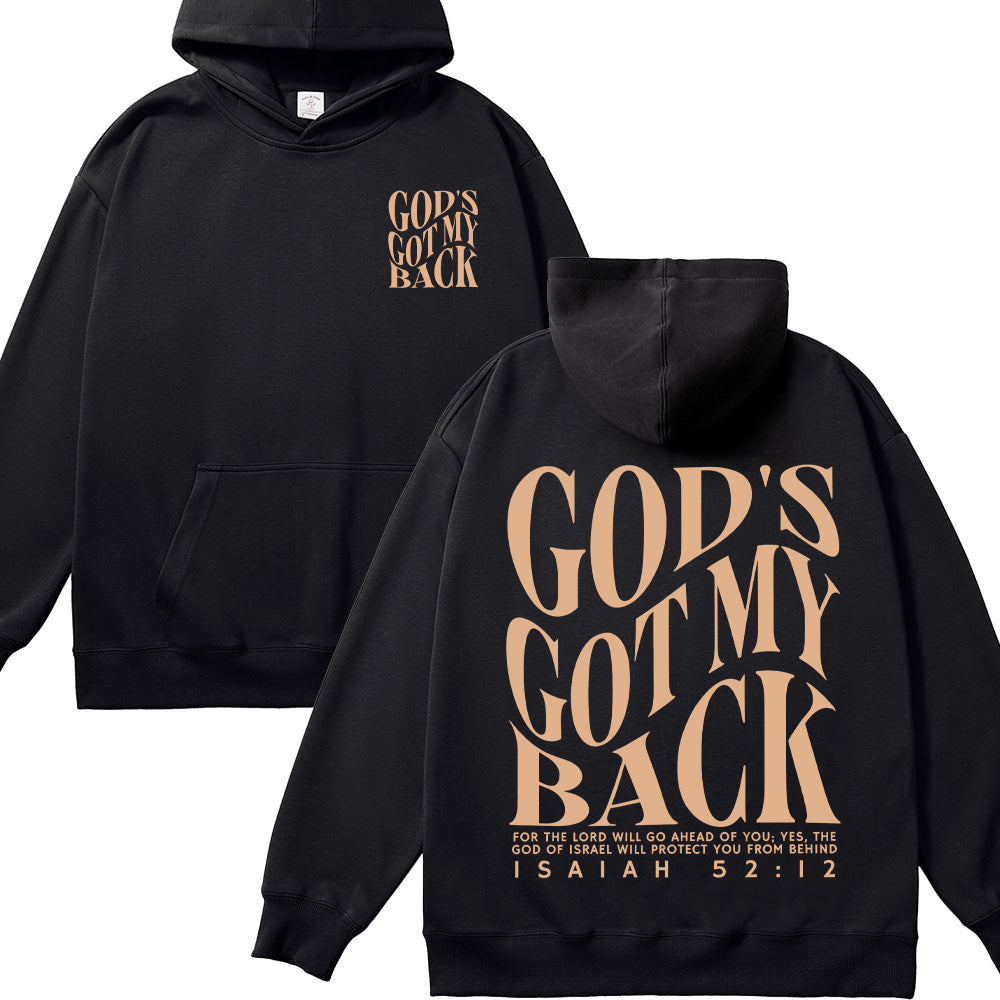 God's Got My Back Christian Unisex Cotton Hoodie