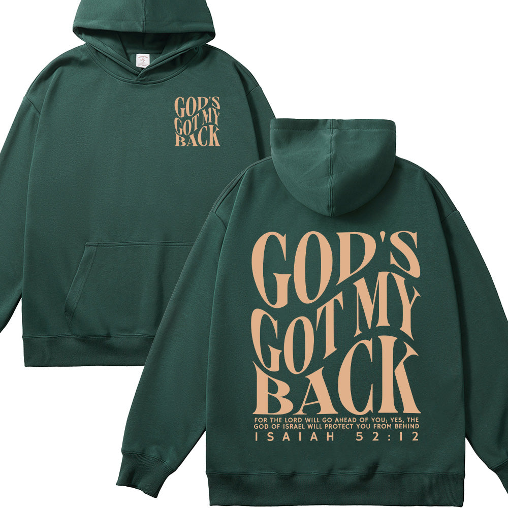 God's Got My Back Christian Unisex Cotton Hoodie