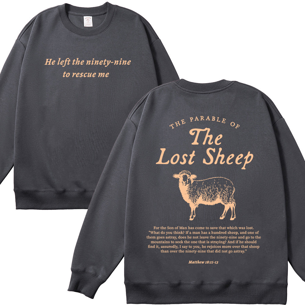 The Parable of The Lost Sheep Christian Unisex Cotton Sweatshirt