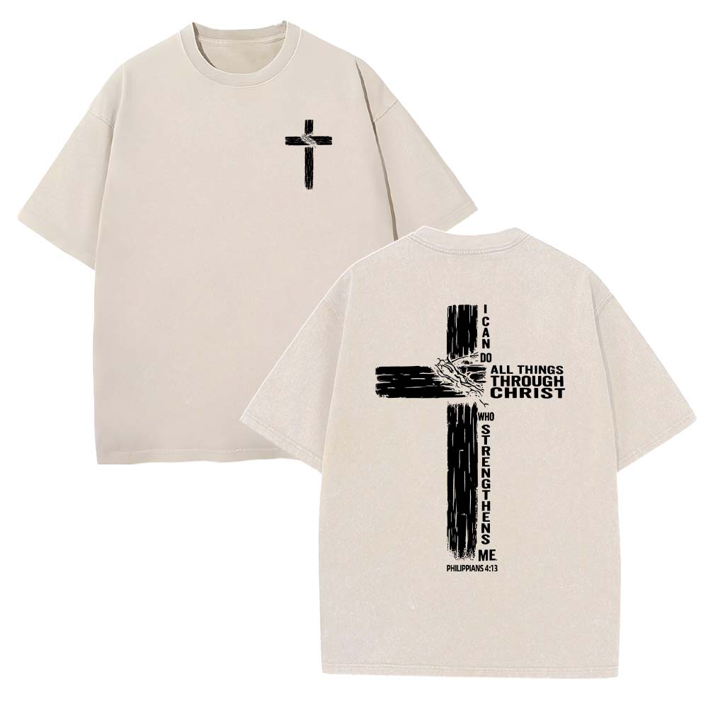 I Can Do All Things Through Christ Unisex Washed T-Shirt