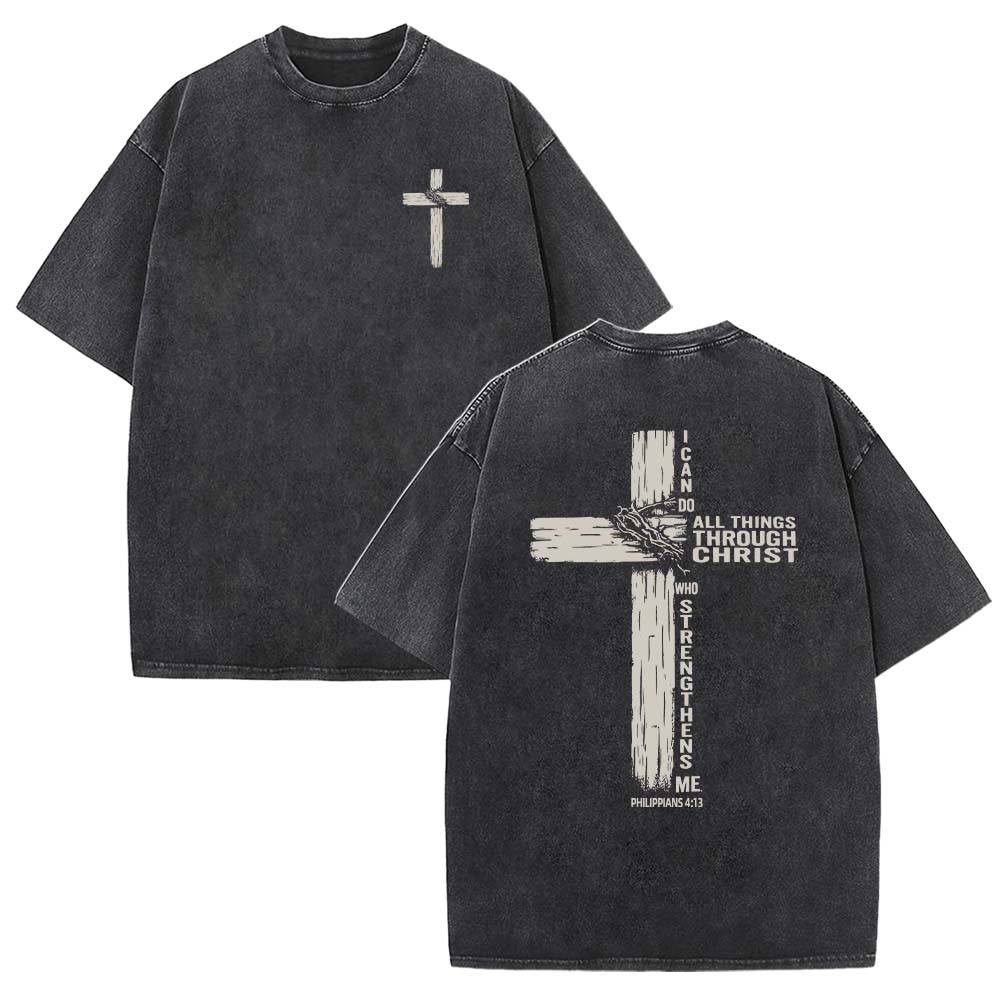 I Can Do All Things Through Christ Unisex Washed T-Shirt