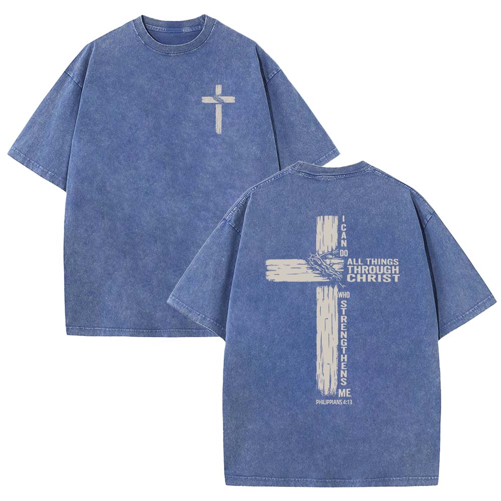 I Can Do All Things Through Christ Unisex Washed T-Shirt