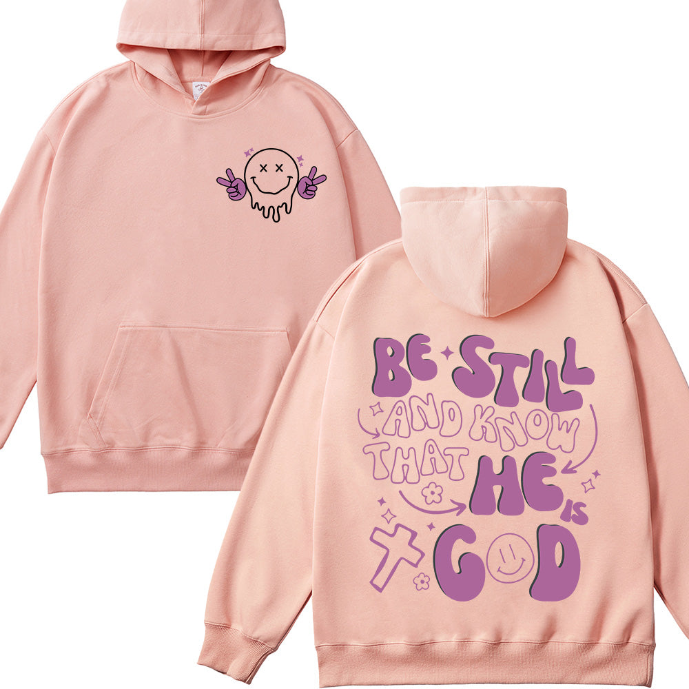 Be Still Purple Graffiti-Style Unisex Cotton Hoodie