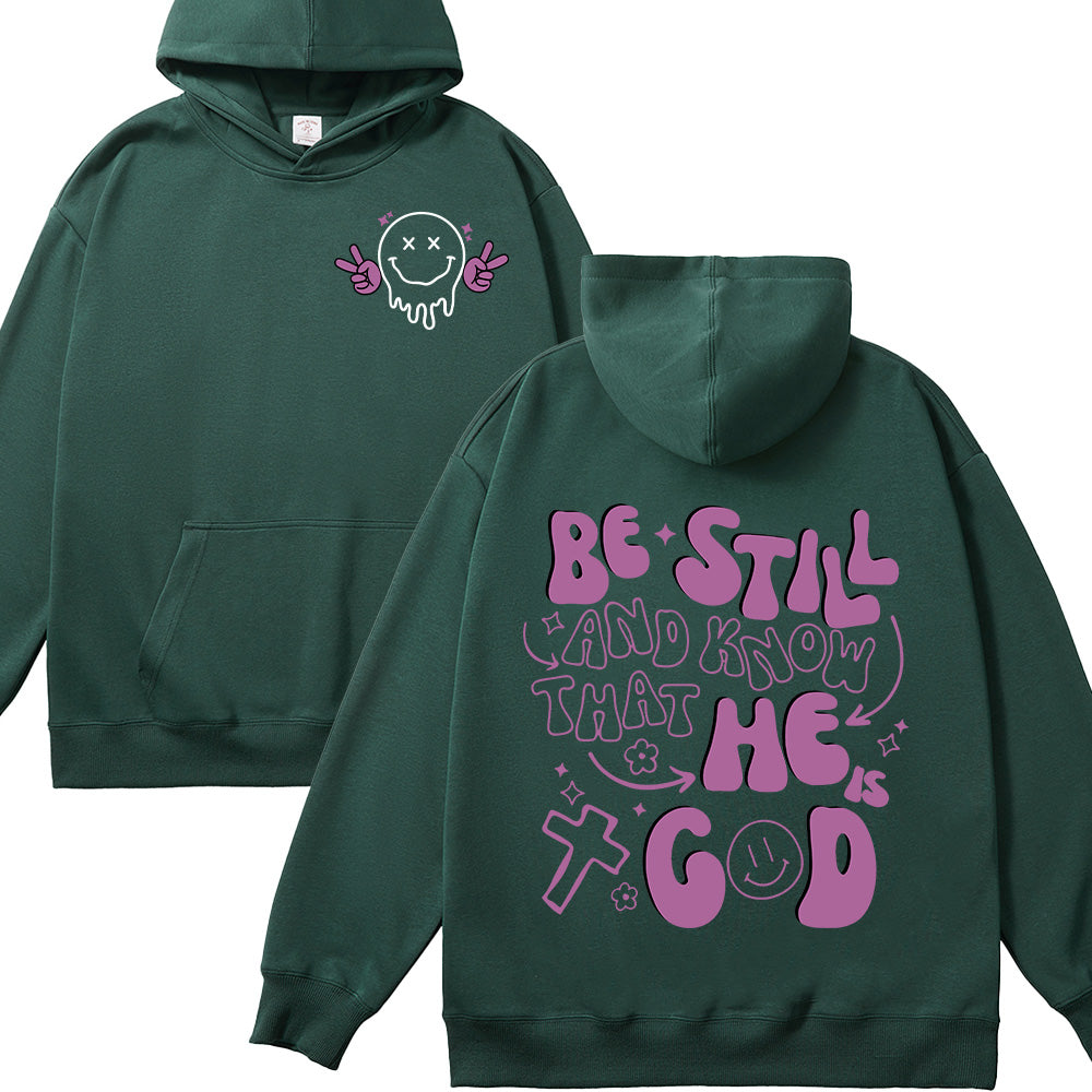 Be Still Purple Graffiti-Style Unisex Cotton Hoodie