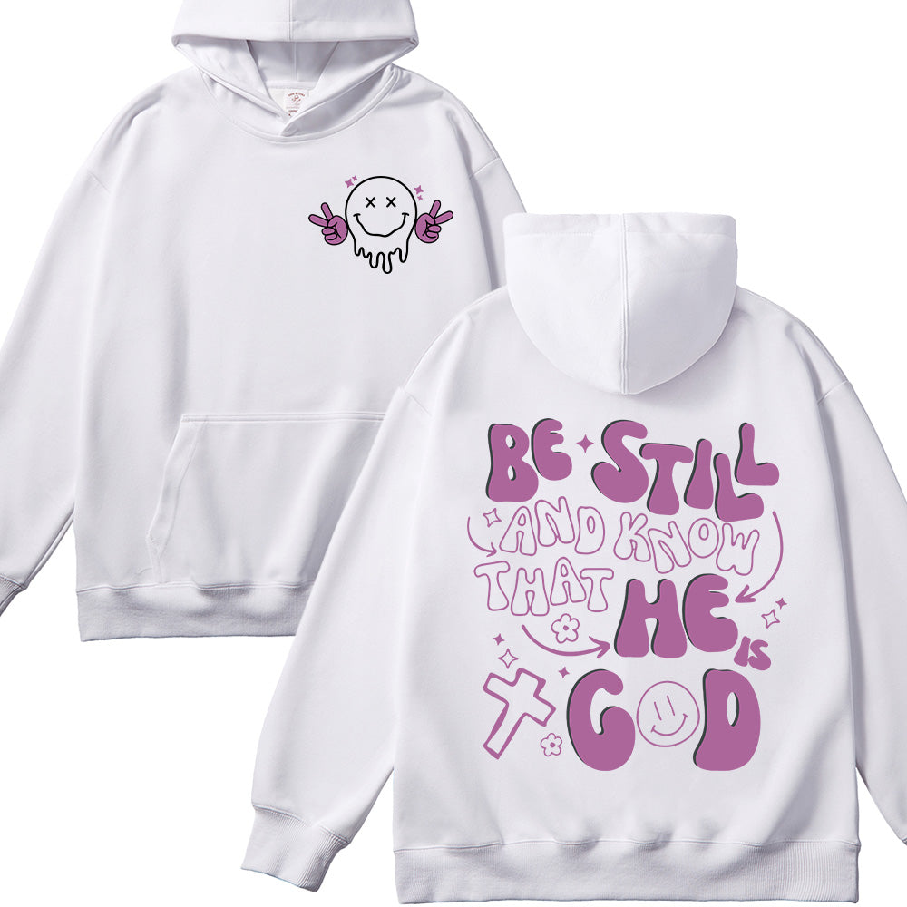 Be Still Purple Graffiti-Style Unisex Cotton Hoodie